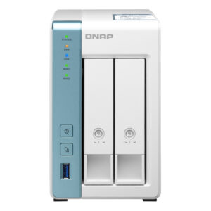 QNAP TS-231P3 NAS Tower Annapurna Labs Alpine AL-214 4 GB DDR3 0 TB QNAP QTS Turkusowy, Biały