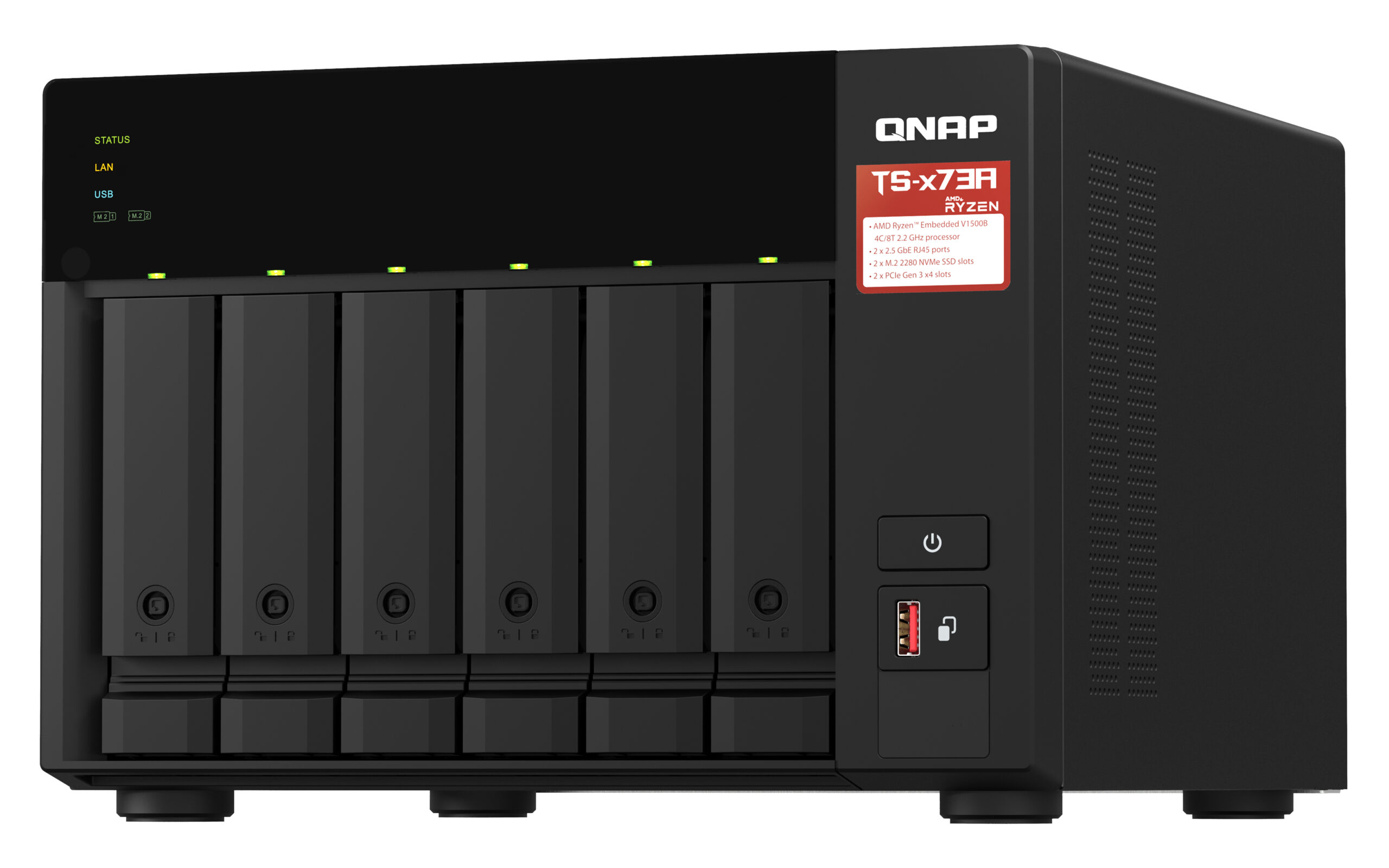 QNAP TS-673A NAS Tower z procesorem AMD Ryzen V1500B - obrazek 5