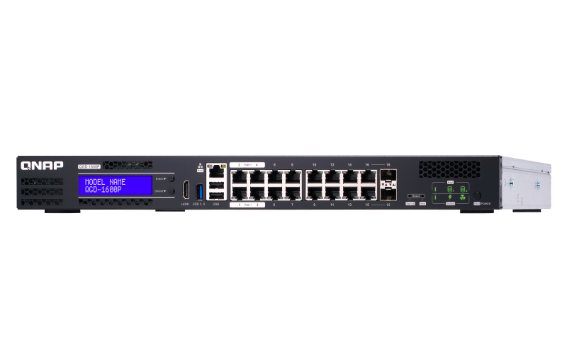 QNAP QGD-1600P-4G - Zarządzany przełącznik sieciowy PoE z funkcjami serwera NAS i wirtualizacji - obrazek 3