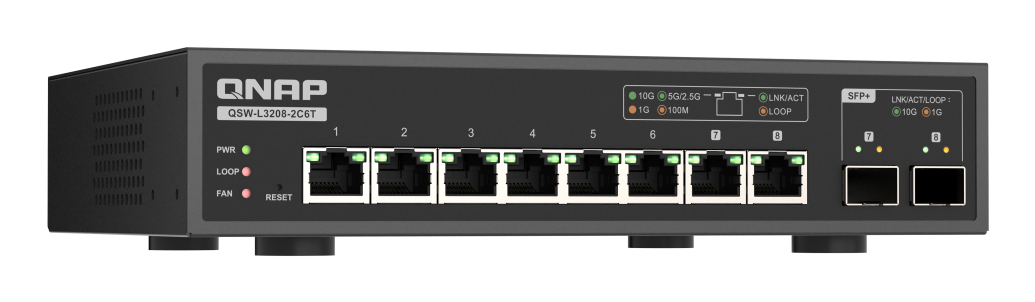 QNAP QSW-L3208-2C6T - Zarządzany Przełącznik Sieciowy 10GbE - obrazek 4