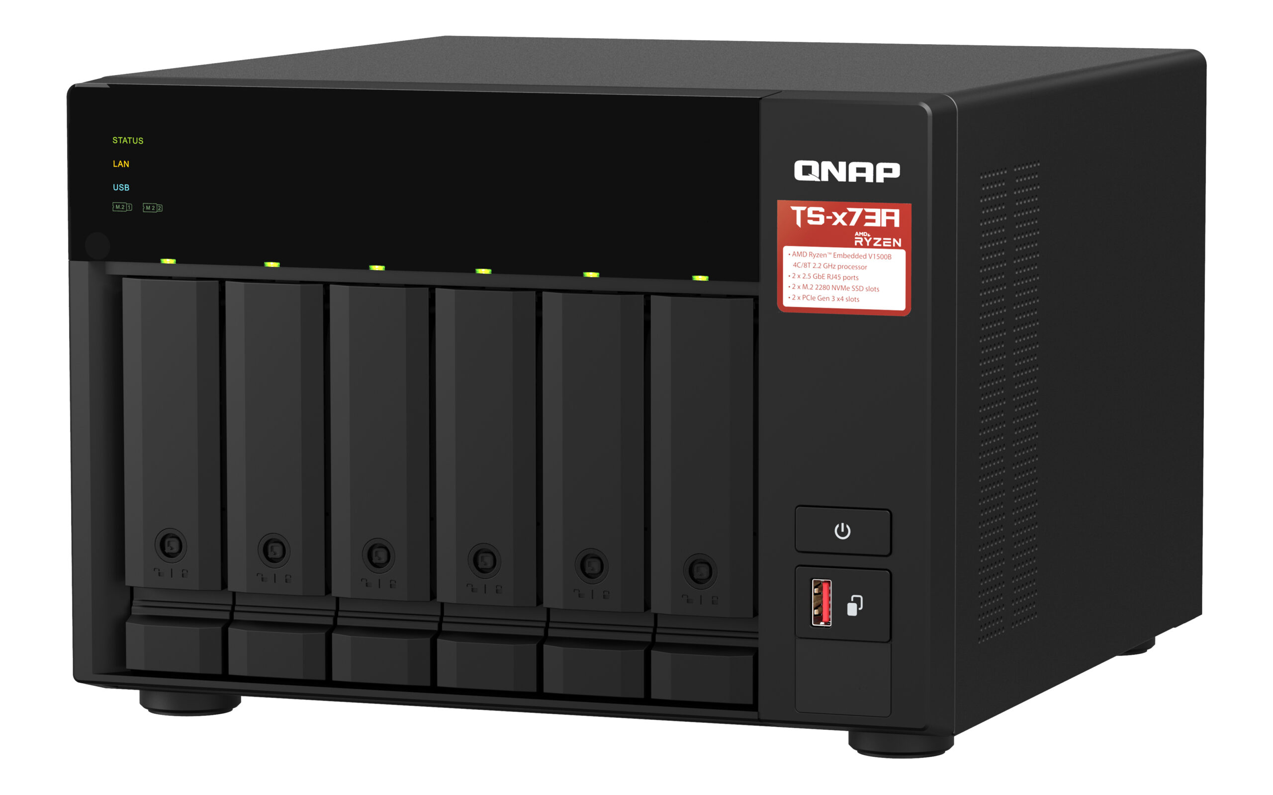 QNAP TS-673A NAS Tower z procesorem AMD Ryzen V1500B - obrazek 4