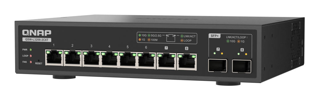 QNAP QSW-L3208-2C6T - Zarządzany Przełącznik Sieciowy 10GbE