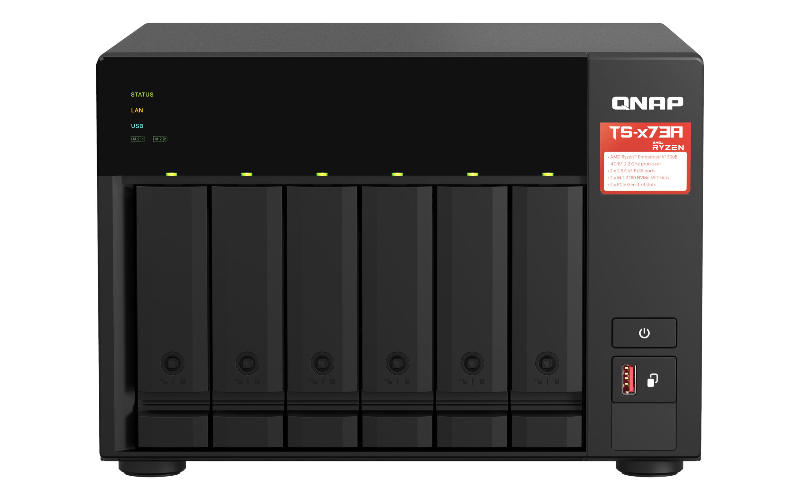 QNAP TS-673A NAS Tower z procesorem AMD Ryzen V1500B