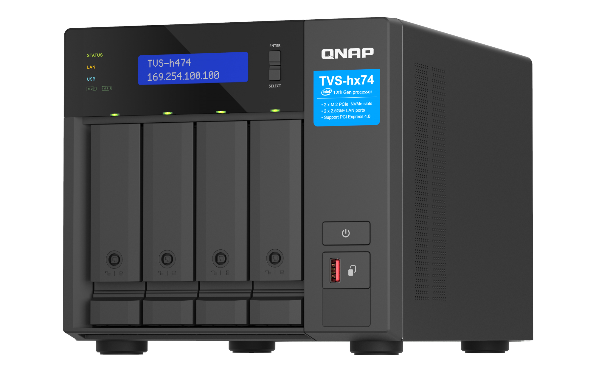 QNAP TVS-H474-I3-8G - Serwer NAS Tower z QuTS hero