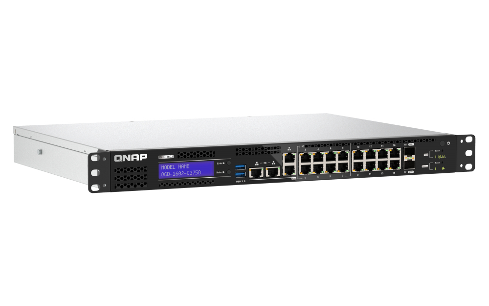 QNAP QGD-1602-C3758-16G - Zarządzany przełącznik sieciowy L2 2.5GbE z funkcjami NAS - obrazek 3