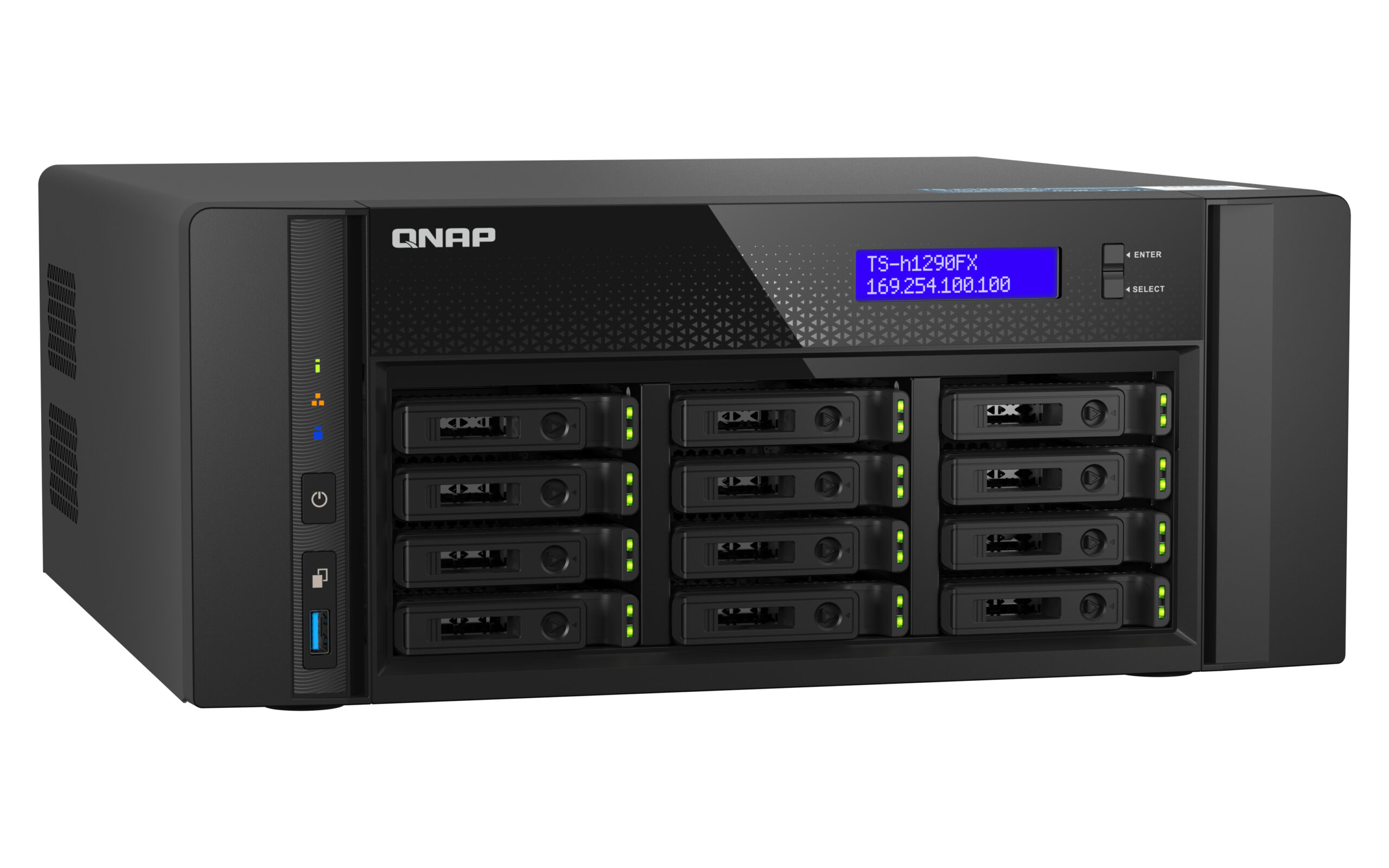 QNAP TS-h1290FX NAS Tower EPYC 7302P 256 GB DDR4 0 TB QuTS hero Czarny - obrazek 3