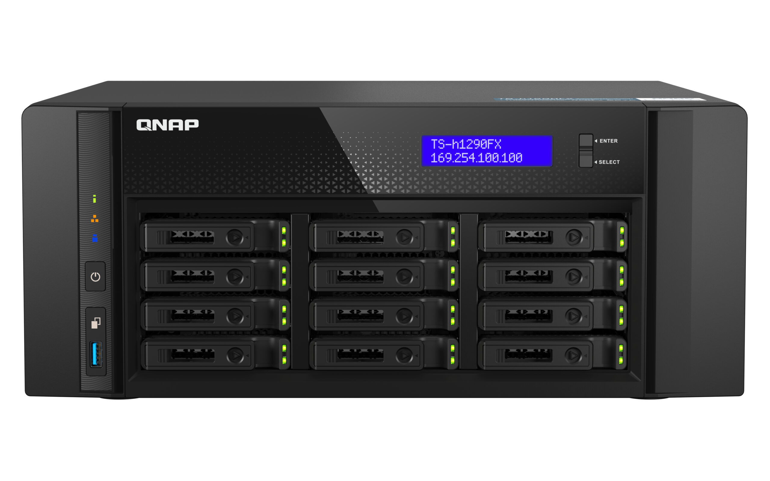 QNAP TS-h1290FX NAS Tower EPYC 7302P 256 GB DDR4 0 TB QuTS hero Czarny