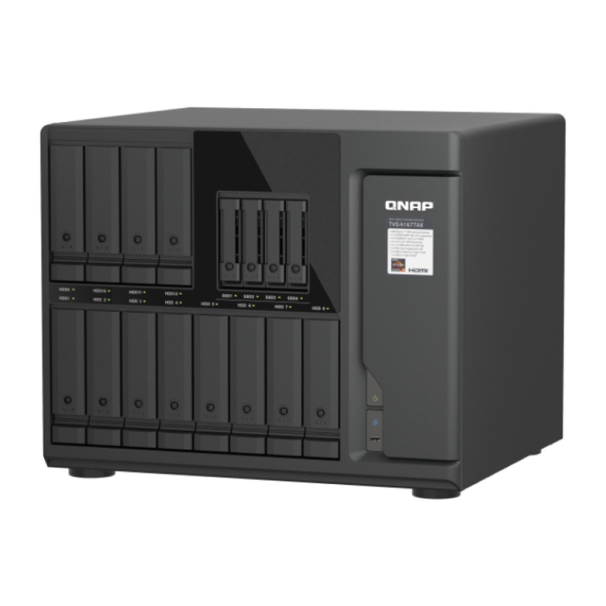 QNAP TVS-H1677AX-R5-16G - 16-bay QuTS hero NAS z procesorem AMD Ryzen 5 - obrazek 4