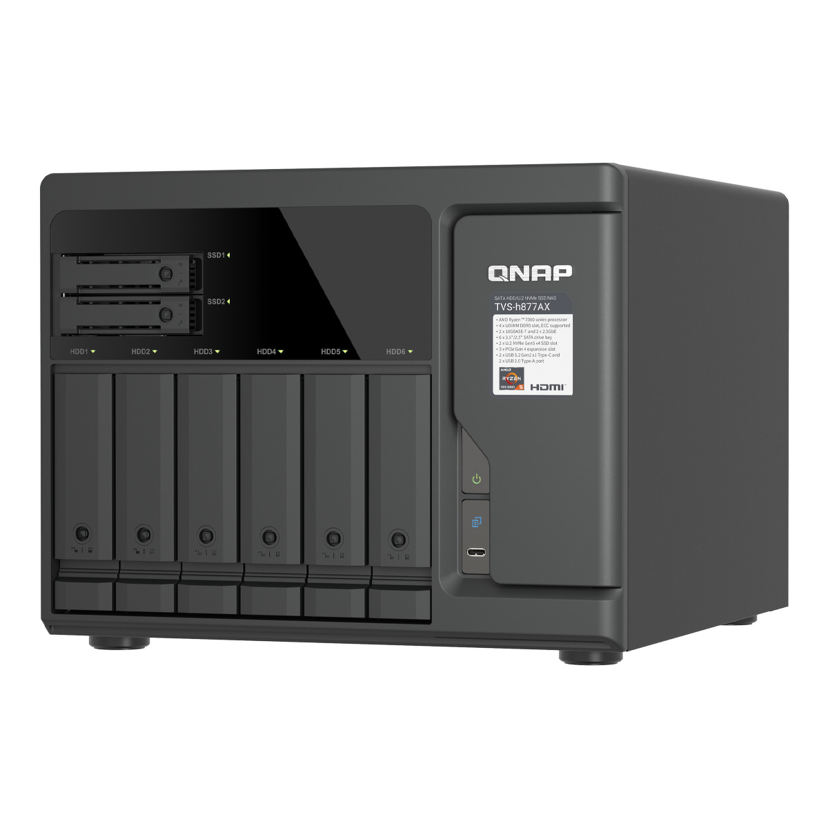 QNAP TVS-H877AX-R5-16G - 8-zatokowy serwer NAS Tower - obrazek 3