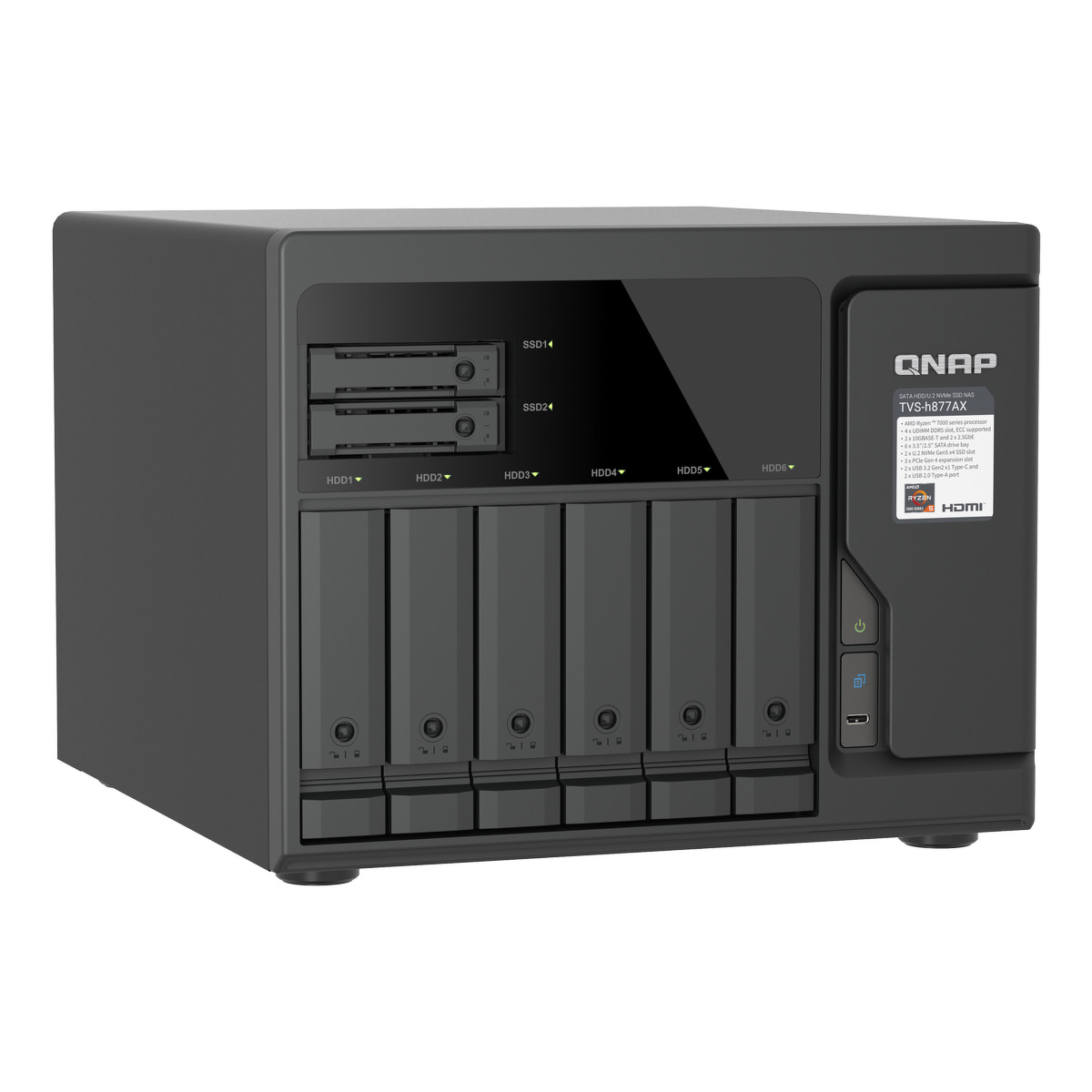 QNAP TVS-H877AX-R5-16G - 8-zatokowy serwer NAS Tower - obrazek 4