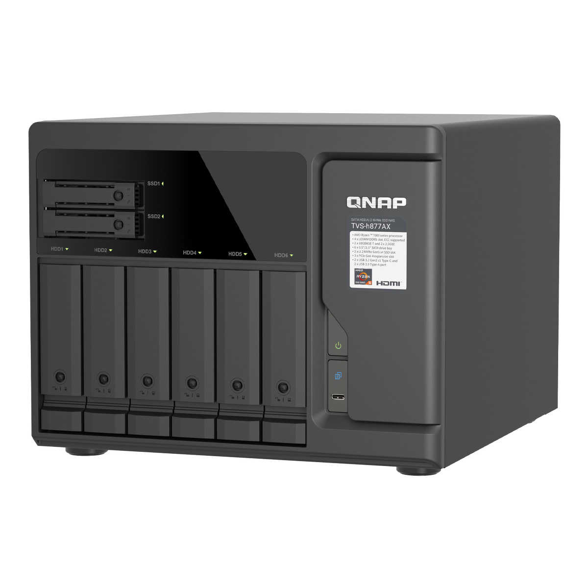 QNAP TVS-H877AX-R5-16G - 8-zatokowy serwer NAS Tower - obrazek 5