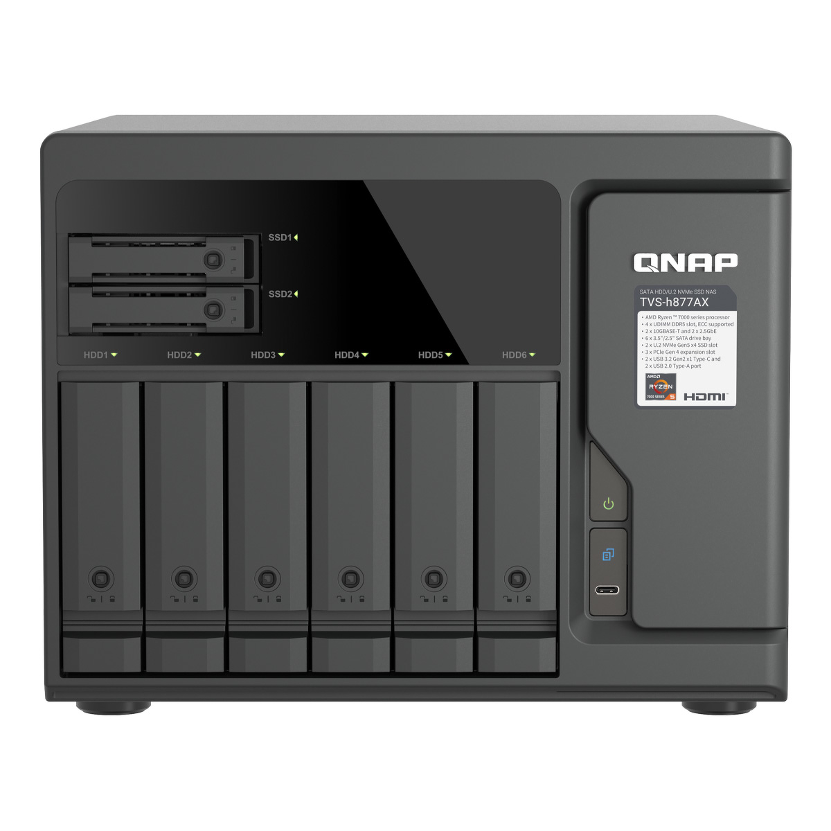 QNAP TVS-H877AX-R5-16G - 8-zatokowy serwer NAS Tower